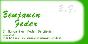 benjamin feder business card