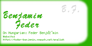 benjamin feder business card